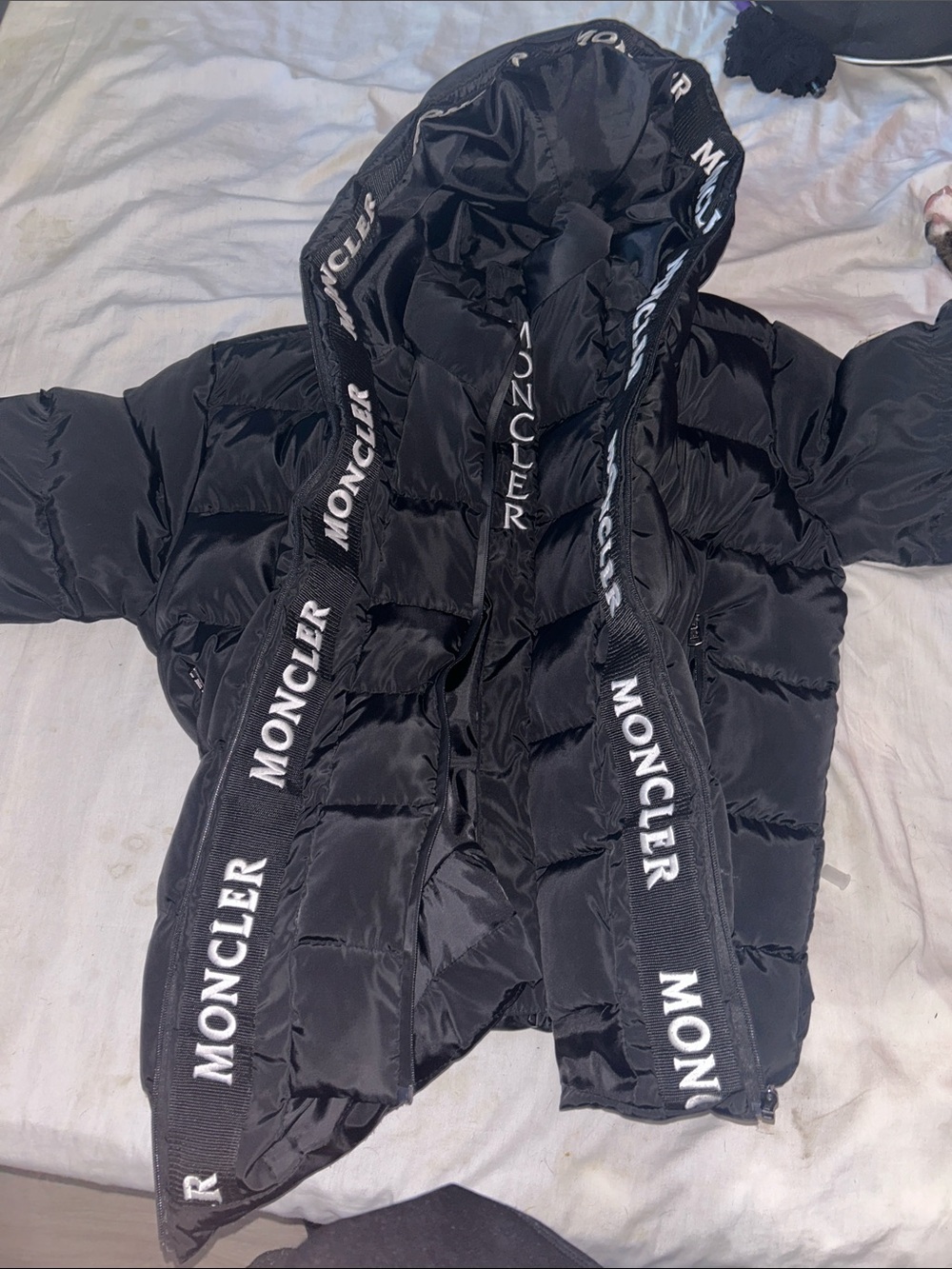 Never Worn Moncler Black Puffer Jacket with Hood